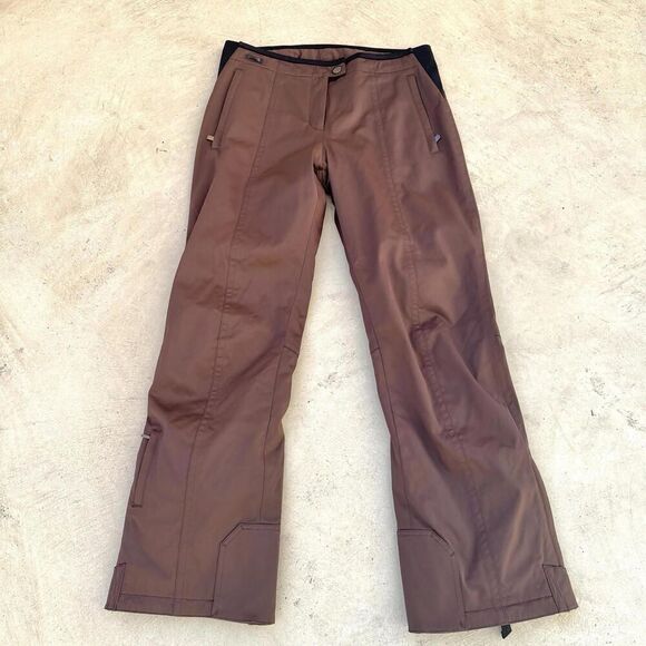 Women's Spyder Insulated Ski Snowboarding Pants Brown  sz 12 Or Large - Picture 1 of 9